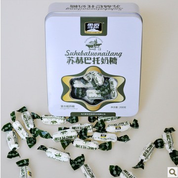 雪原酪奶糖 鐵盒裝奶酪糖 內蒙古特產休閑零食高端糖果200g 特價