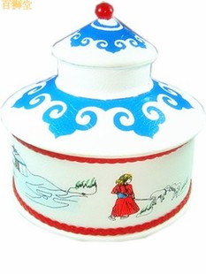 包郵 內(nèi)蒙古特色禮品 飾品工藝品 皮制蒙古包精致擺設(shè)收納盒促銷