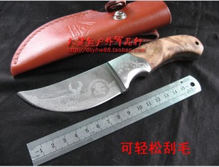 蒙古彎月小刀圖騰獵刀野營(yíng)刀具戶外刀具求生刀具野餐刀軍刀直刀