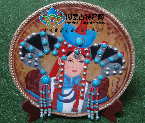 蒙古皮畫 蒙古草原風(fēng)情 內(nèi)蒙古特色工藝品禮品蒙古包裝飾掛畫
