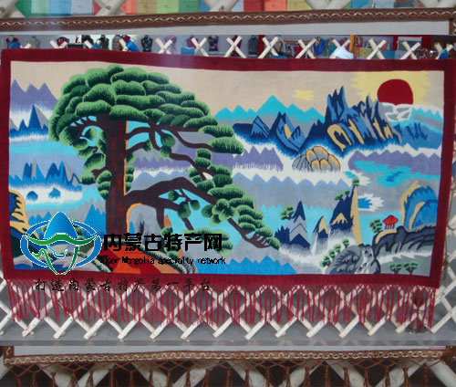 內蒙古民族手工藝品 紀念品 彩色氈畫氈 燙畫 
