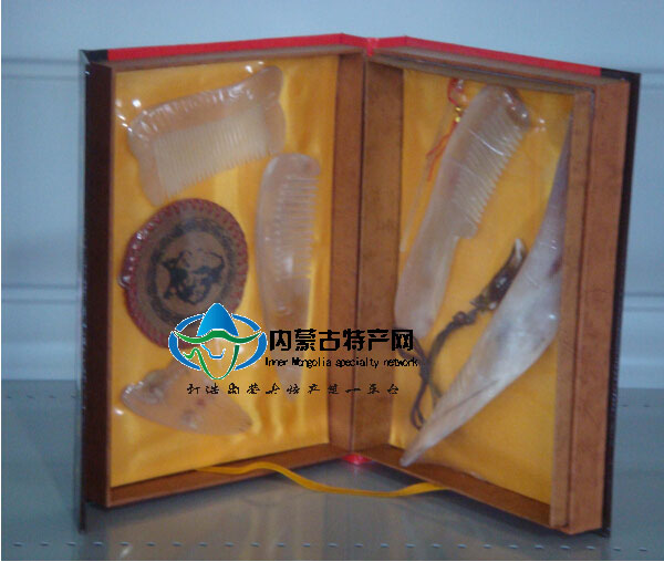 內蒙古工藝 牛角梳禮盒 飾品 純天然牛角保健梳按摩