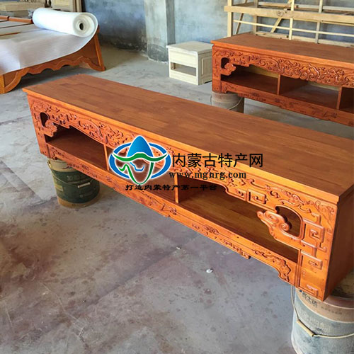 內蒙古蒙族手工實木電視柜