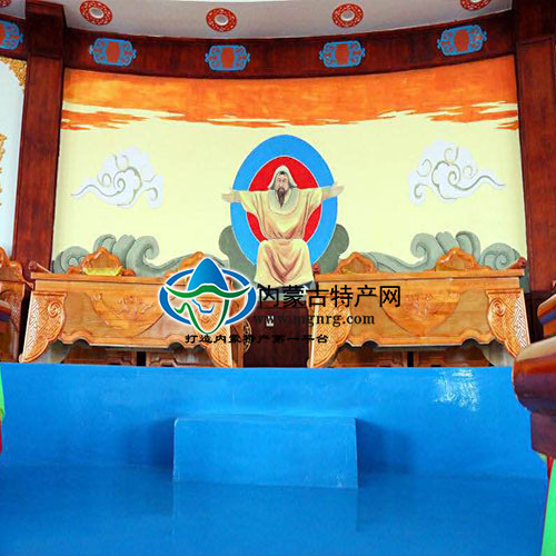 蒙族實(shí)木手工王爺桌（含2椅子）