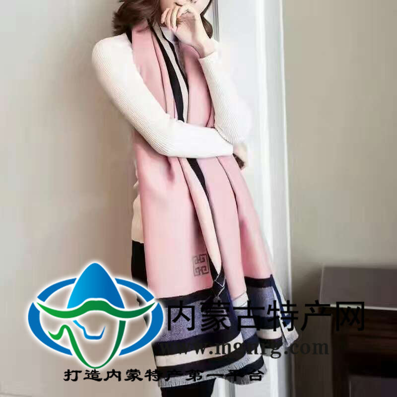 鄂爾多斯市正品羊絨加厚加大女士保暖圍巾新款披肩兩用超長