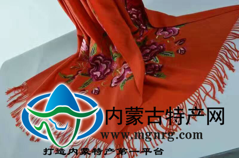 鄂爾多斯羊絨刺繡圍巾
